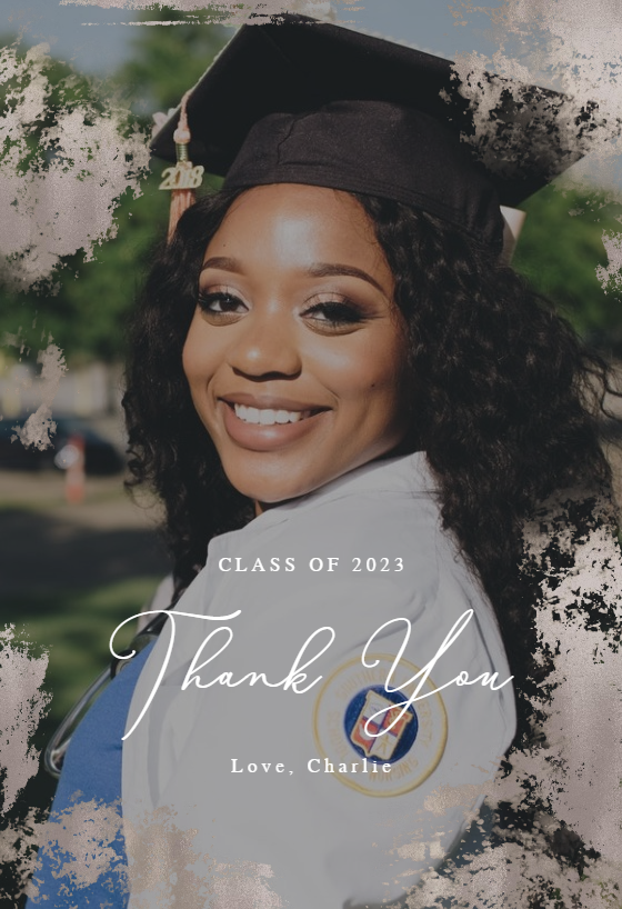 Foiled Photo Free Graduation Thank You Card Greetings Island